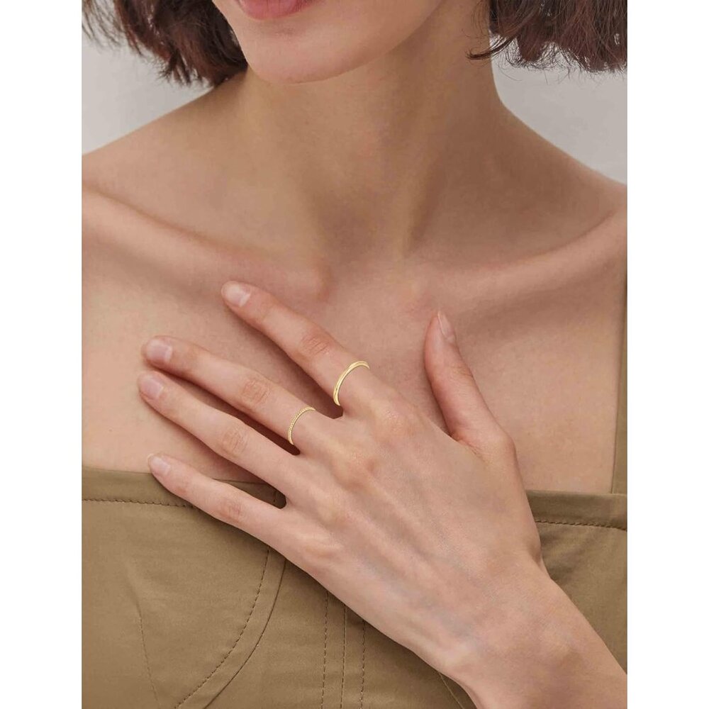 Versatile 14k Gold Plated Stacking Ring Set, Size… - image 4